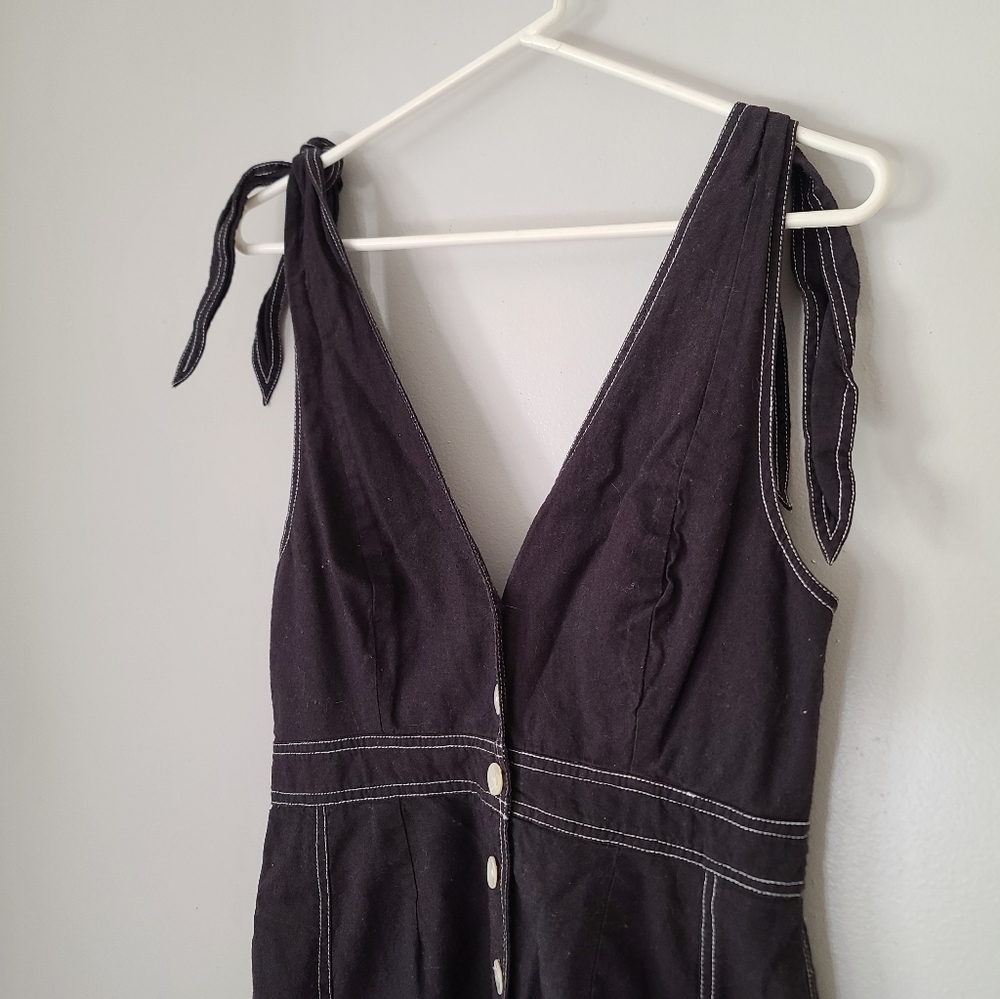 Free People London Town Tie Strap Mini Dress Size 4 - Picture 5 of 6
